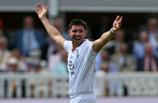 England's Josh Tongue successfully appeals for the wicket of Pakistan's Abdullah Shafique in the second Test at Lord's — Glyn KIRK / AFP