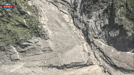 An aerial view of the mudslide-affected area near Gyirong border port in Tibet Autonomous Region of China following deadly flash floods and landslides near the Nepal-Tibet border — Handout / AFP
