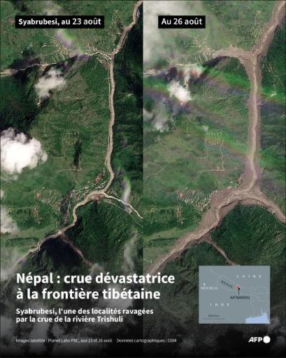 Les disparus dans les crues dévastatrices au Népal et au Tibet