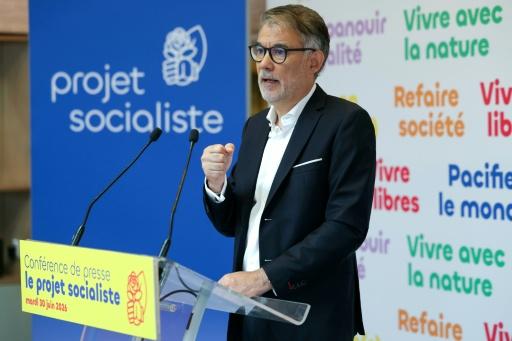 Olivier Faure donne une conférence de presse, le 30 juin 2026 à Paris — Thomas SAMSON / AFP