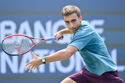 Daniel Merida en 8es de finale du Masters 1000 de Montréal contre Tallon Griekspoor, le 9 août 2026 — Minas Panagiotakis