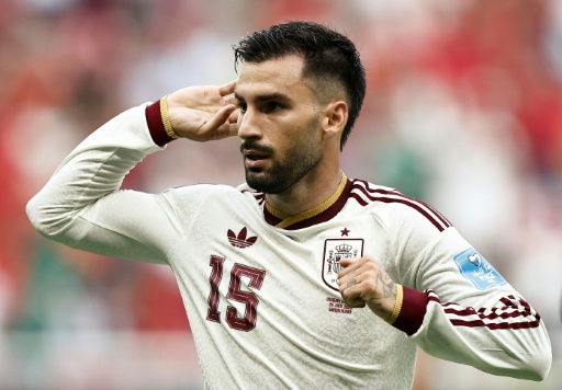 El extremo español Álex Baena celebra su gol contra Uruguay en la tercera jornada de la fase de grupos del Mundial 2026, el 26 de junio de 2026 en el estadio de Guadalajara, en México — Ulises RUIZ / AFP