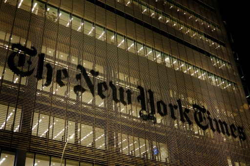Le siège du New York Times est visible à New York le 17 décembre 2024 — CHARLY TRIBALLEAU / AFP