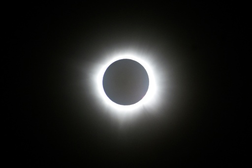 Une éclipse solaire totale observée depuis Nazas, dans l'État de Durango, le 8 avril 2024 au Mexique — HAARON ALVAREZ / AFP