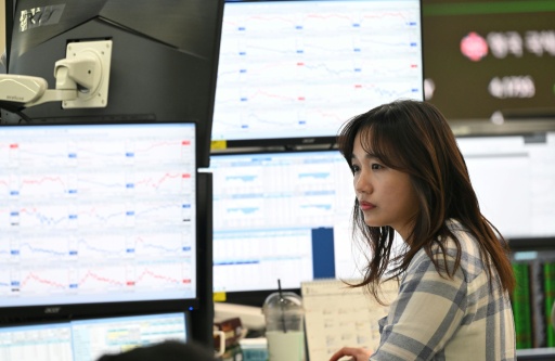 Shares in South Korea and Japan led losses across Asian markets, tracking a selloff on Wall Street — Jung Yeon-je / AFP