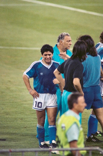 Diego Maradona was unable to inspire his team to victory at the 1990 World Cup — Bob PEARSON / AFP