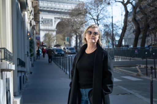 L'ancienne mannequin suédoise Ebba Karlsson, le 18 mars 2026 à Paris — Joel Saget / AFP