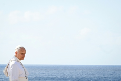 The visit by the first American pope came on the day the US celebrates 250 years of independence