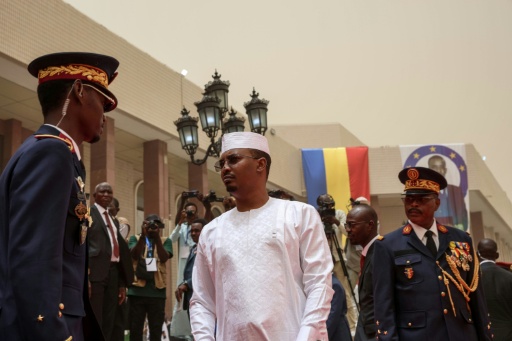 Le président tchadien Mahamat Idriss Déby, le 23 mai 2024 à N'Djamena — Joris Bolomey / AFP