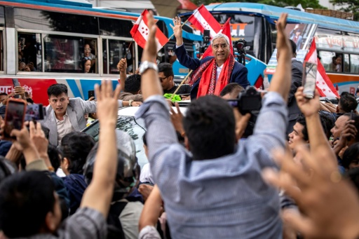 The home of Nepal's former prime minister Sher Bahadur Deuba was among sites torched during last year's youth-led protests — Prabin RANABHAT / AFP