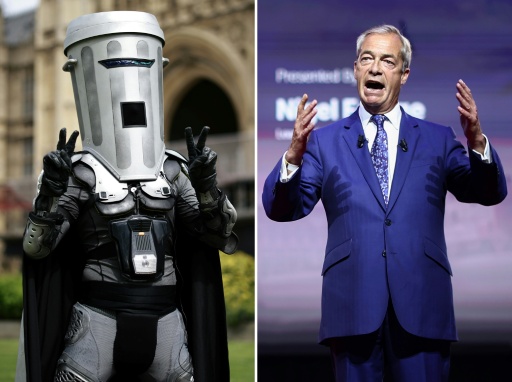 Binface is the main challenger to Nigel Farage, who stepped down as Clacton MP and is standing for re-election — Henry Nicholls / AFP