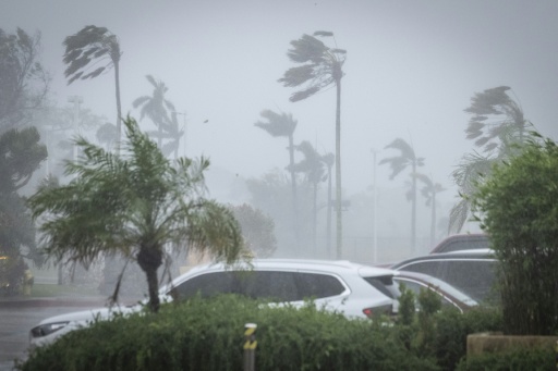 Several hundred people were holed up in a hotel with a backup generator, mostly locals taking shelter