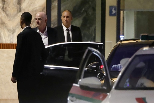 FIFA president Gianni Infantino (2nd L) is still in a delicate position owing to the private investment debacle — Abdelmajid BZIOUAT / AFP
