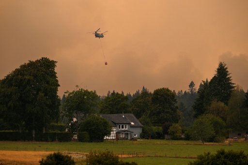 Water-bombing aircraft were sent to help battle the High fens wildfire in eastern Belgium — JOHN THYS / AFP