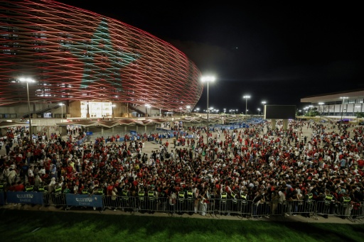 Morocco fans' joy was shortlived as Kylian Mbappe scored France's first goal on the hour mark