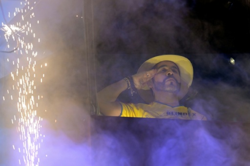 El candidato presidencial colombiano Abelardo de la Espriella, el 14 de junio de 2026 en Buga, Colombia — Joaquín Sarmiento / AFP