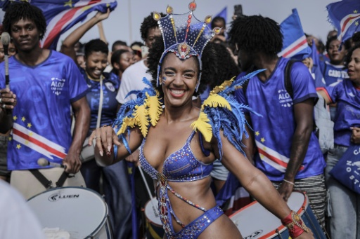Throngs of supporters played music and cheered as Cape Verde's Blue Sharks made their way through Praia