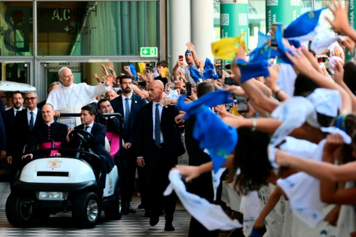 Pope Leo has made a series of short visits around Italy this summer — Stefano RELLANDINI / AFP