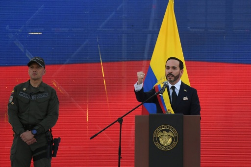 Colombian President Abelardo de la Espriella made his first speech as leader in a military garrison — Jaime SALDARRIAGA / AFP