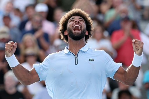 Arthur Fils of France celebrates his ATP Cincinnati Masters victory — MATTHEW STOCKMAN