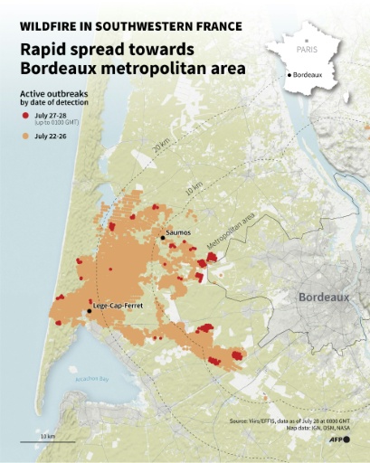 The fire in the Gironde is the largest in France since 1949 — Sherine ELSAYARY, Nalini LEPETIT-CHELLA, Sylvie HUSSON / AFP
