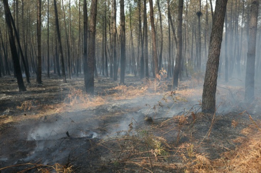 French firefighters remain wary of flare-ups — ALAIN JOCARD / AFP