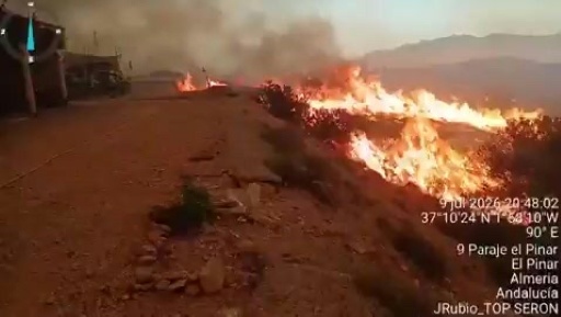 Espagne: image de l'incendie qui a fait six morts en Andalousie