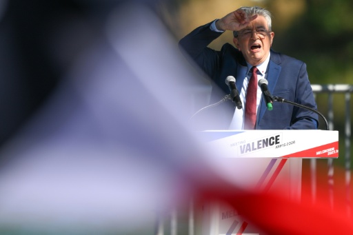 Le leader de LFI Jean-Luc Mélenchon à Châteauneuf-sur-Isère dans la Drôme, le 23 août 2026 — OLIVIER CHASSIGNOLE / AFP