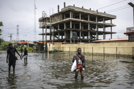 The meteorological agency forecasts that Lagos will this year have a 'longer-than-normal' rainy season — OLYMPIA DE MAISMONT / AFP