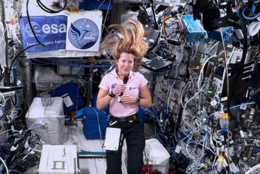 L'astronaute française Sophie Adenot durant un entretien à l'AFP depuis l'ISS le 26 février 2026 — Jacques-Alexandre BRUN / AFP