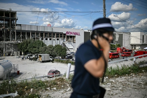 The mall was evacuated before being ripped apart by the suspected gas blast — Philip FONG / AFP