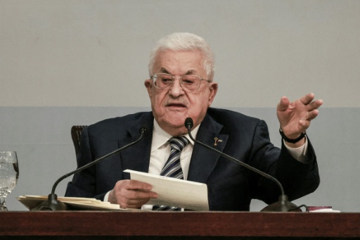 El presidente de la Autoridad Palestina, Mahmud Abás, en la octava Conferencia de Fatah, el 14 de mayo de 2026 en la ciudad cisjordana de Ramala