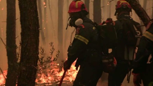 Grèce: les pompiers luttent contre un incendie menaçant une station balnéaire proche d'Athènes — Will VASSILOPOULOS / AFP