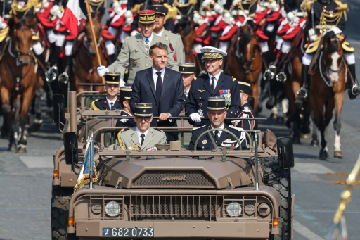 France flaunts firepower, unity with allies in military parade