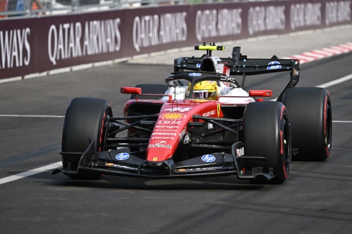 O piloto britânico da Ferrari, Lewis Hamilton, durante a sessão de classificação para o Grande Prêmio da Hungria de Fórmula 1 em 25 de julho de 2026, no circuito de Hungaroring, em Budapeste. — Attila KISBENEDEK / AFP