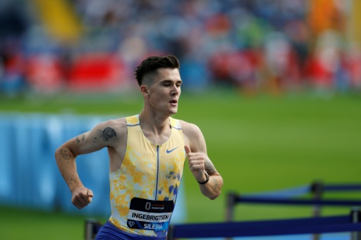 Jakob Ingebrigtsen compite en los 1.500 metros de la reunión de la Liga de Diamante de atletismo de Silesia. En Chorzów (Polonia), el 23 de agosto de 2026 — Wojtek RADWANSKI / AFP