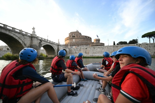 Tourists and guides say the rafting trips offer a different perspective on the ancient city — Andreas SOLARO / AFP