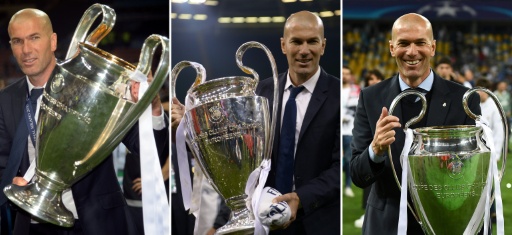 Zidane guided Real Madrid to three successive Champions League victories as a coach — GABRIEL BOUYS , Filippo MONTEFORTE, Franck FIFE / AFP