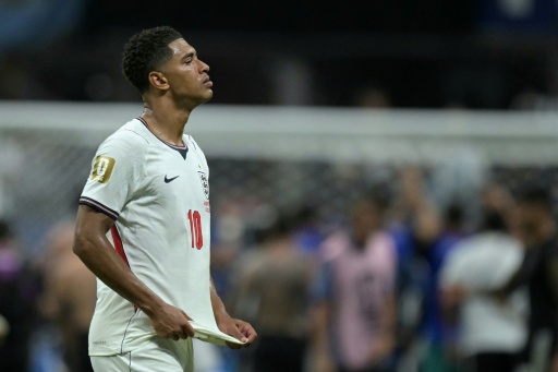 Le milieu de terrain anglais Jude Bellingham après sa défaite en demi-finale du Mondial contre l'Argentine, le 15 juillet 2026 à Atlanta — JUAN MABROMATA / AFP