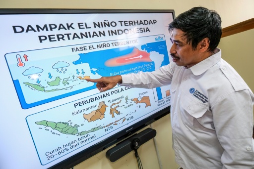 Putu Santikayasa, hydroclimatology lecturer at IPB University, explaining the impact of El Nino in Indonesia — BAY ISMOYO / AFP