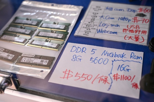 Memory chips are seen for sale in a computer centre in Hong Kong on July 28, 2026 — Peter PARKS / AFP