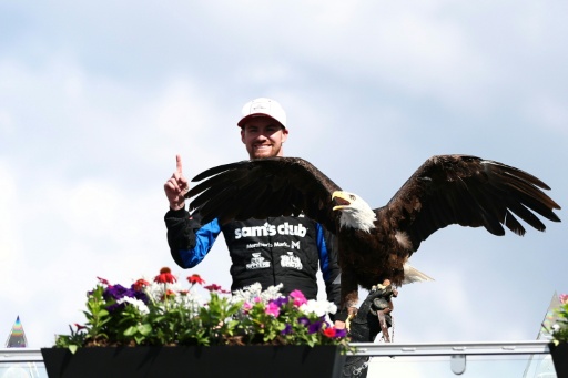O piloto americano Kyle Kirkwood comemora vitória no GP Freedom 250, em Washington DC, em 23 de agosto de 2026 — Finn Gomez