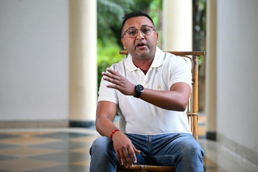Veteran Indian merchant navy captain Sanket Joshi, speaking to  AFP at Ramnagar in India's Uttarakhand state, about fellow captain Ajay Pant, who remains in custody in Britain over sanctions-related offences — Arun SANKAR / AFP