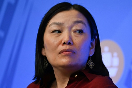 La patronne de Wildberries, Tatiana Kim, lors d'un forum économique à Saint-Pétersbourg le 5 juin 2026 — Olga MALTSEVA / AFP