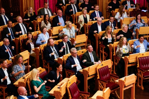 Norway's MPs do the 'Viking row' in parliament in Oslo