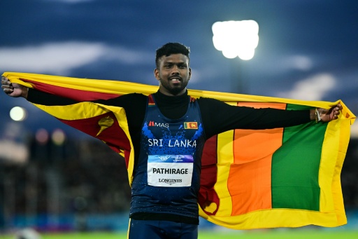 Sri Lanka's Rumesh Tharanga Pathirage won the javelin Commonwealth Games gold — Ben STANSALL / AFP