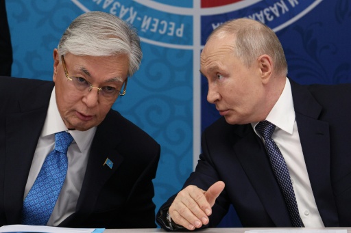 'It is a shame, young people are dying,' Kazakh leader Kassym-Jomart Tokayev told Russian President Vladimir Putin — Vyacheslav PROKOFYEV / AFP