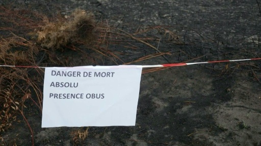 Un incendio cerca de Burdeos dejó al descubierto proyectiles de la Segunda Guerra Mundial