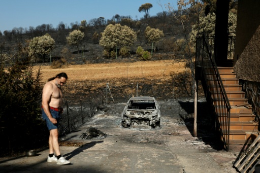 The fire was almost out in the Madrid region — Oscar DEL POZO / AFP