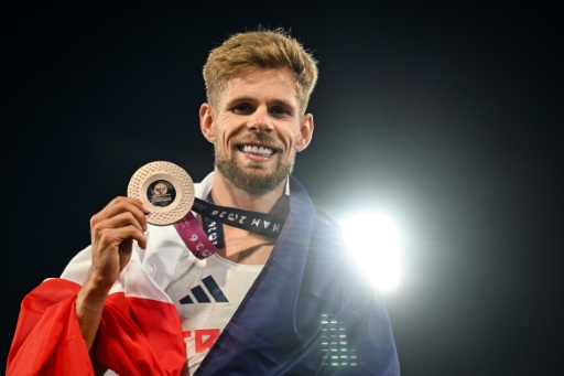 Le Français Jimmy Gressier, médaillé de bronze du 10.000 m aux Championnats d'Europe d'athlétisme, le 15 août 2026 à Birmingham — Paul ELLIS / AFP